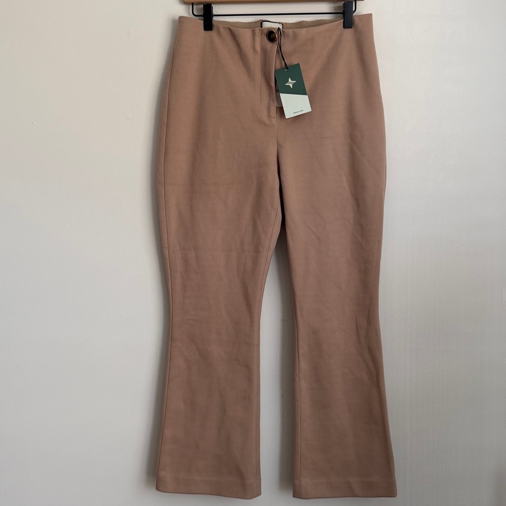 Tuckernuck Ashford flannel pants Camel Tan crop career preppy old money L